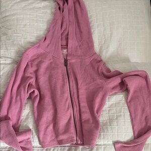 Hollister Pink Waffle Knit Hoodie